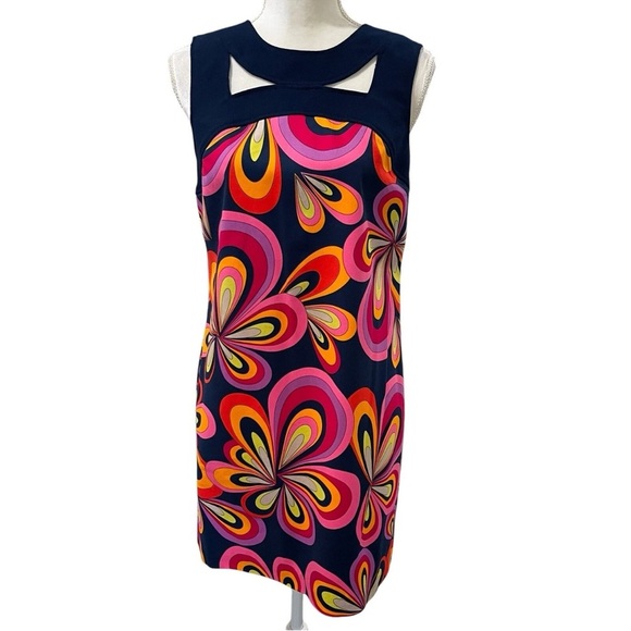Trina Turk NWT Size 4 Multicolor Bold Floral Print Bev Sleeveless Dress $298 - Picture 3 of 11